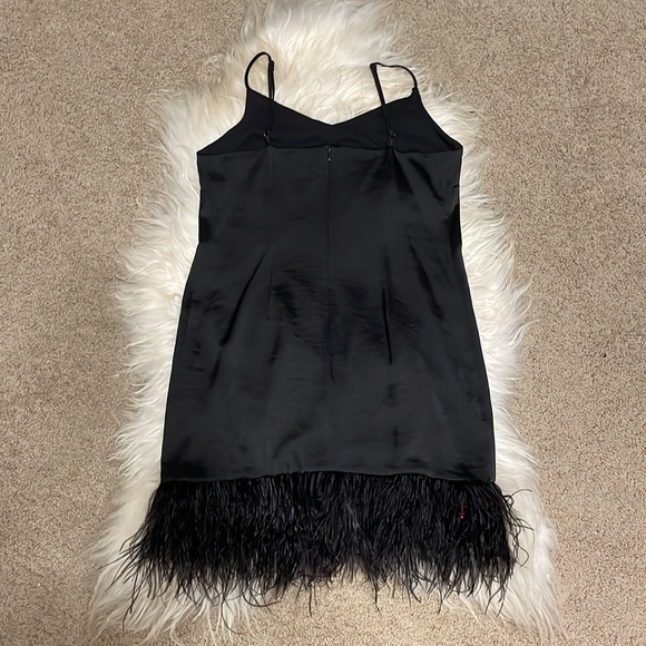 Secret Mission Black Bailey Dress with ostrich fur lining NWT - Picture 6 of 10